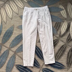 Lilly Pulitzer Women’s‎ Pin-tuck White Stretchy Drawstring Ankle Pants Medium
